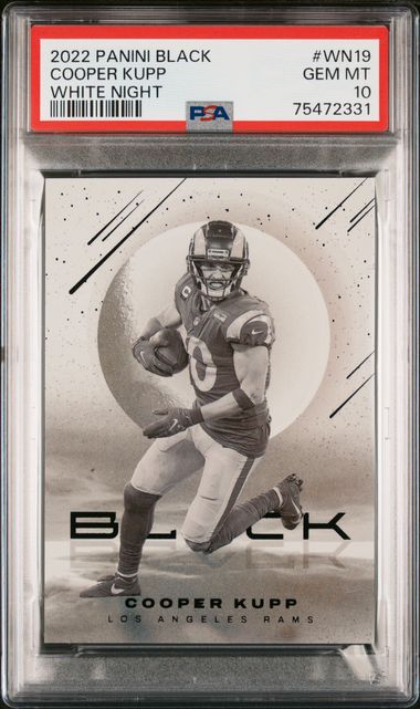 2022 PANINI BLACK WHITE NIGHT #WN19 COOPER KUPP WHITE NIGHT PSA 10