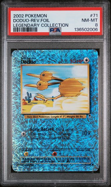 2002 POKEMON LEGENDARY COLLECTION #71 DODUO-REV.FOIL LEGENDARY COLLECTION PSA 8