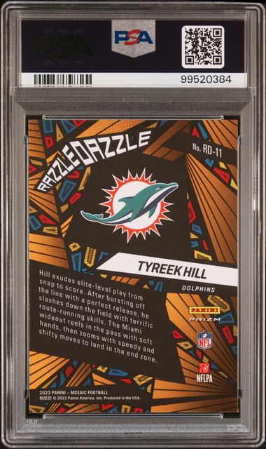 2023 PANINI MOSAIC RAZZLE DAZZLE #RD11 TYREEK HILL RAZZLE DAZZLE PSA 10