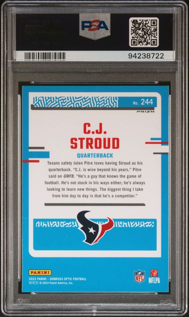 2023 PANINI DONRUSS OPTIC #244 CJ STROUD HOLO PSA 10