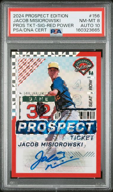 2024 PROSPECT EDITION TICKET JACOB MISIOROWSKI AUTO RED POWER /99 PSA 8 AUTO 10