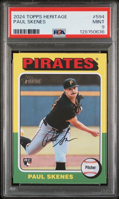2024 TOPPS HERITAGE #594 PAUL SKENES ROOKIE PSA 9