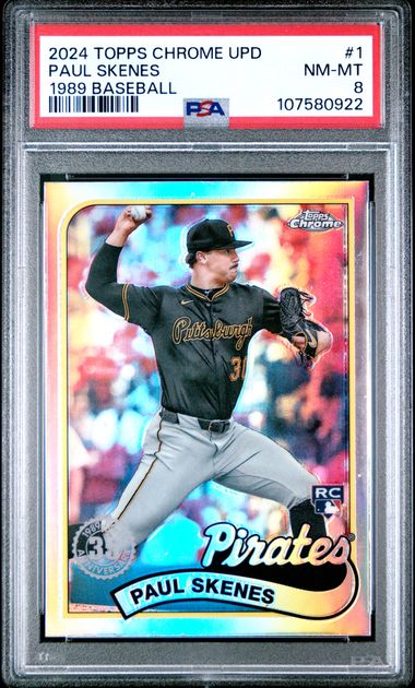 2024 TOPPS CHROME UPDATE 1989 TOPPS BASEBALL #1 PAUL SKENES PSA 8