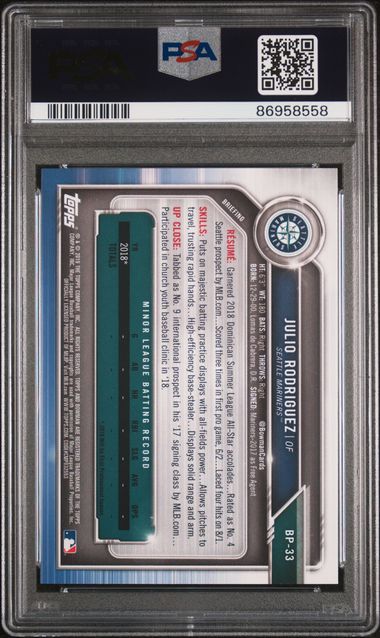 2019 BOWMAN PAPER PROSPECTS #BP33 JULIO RODRIGUEZ 1st BOWMAN PSA 10
