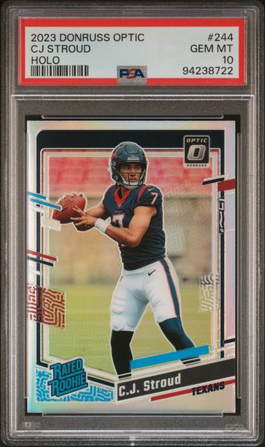 2023 PANINI DONRUSS OPTIC #244 CJ STROUD HOLO PSA 10