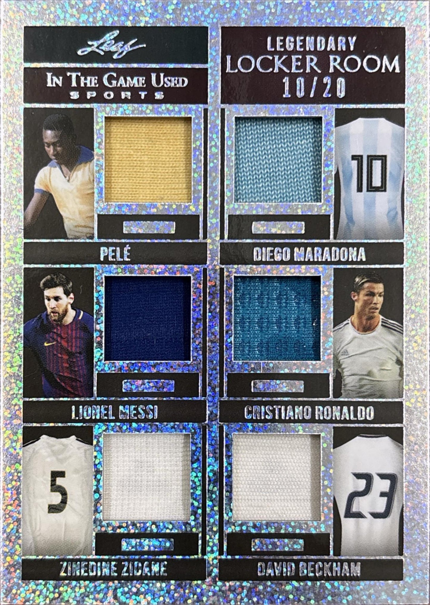 2022 Leaf Legendary Locker Room Pele Maradona Messi Ronaldo Etc. 6 Relic /20