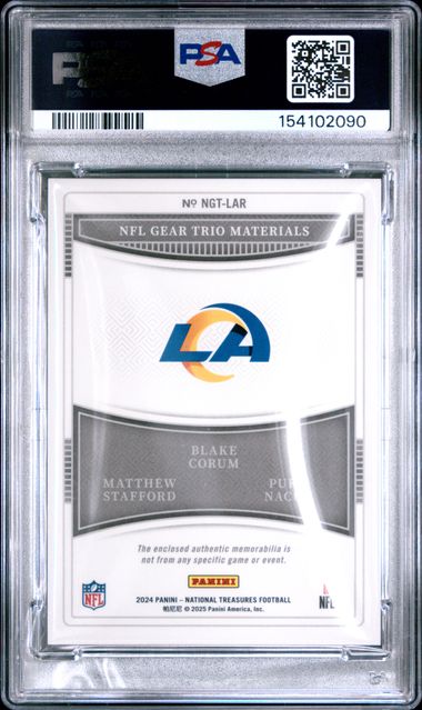 2024 NATIONAL TREASURES TRIO MATERIALS STAFFORD/CORUM/NACUA /99 PSA 9
