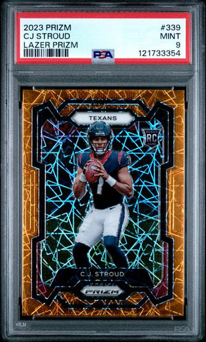 2023 PANINI PRIZM #339 CJ STROUD LAZER PRIZM PSA 9