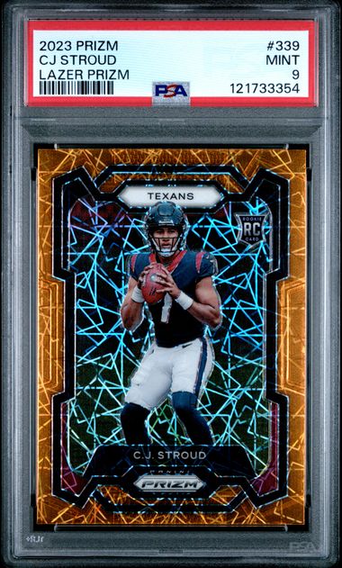 2023 PANINI PRIZM #339 CJ STROUD LAZER PRIZM PSA 9