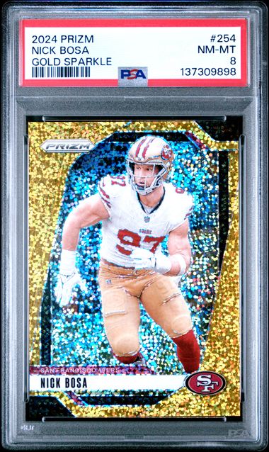 2024 PANINI PRIZM #254 NICK BOSA GOLD SPARKLE /24 PSA 8