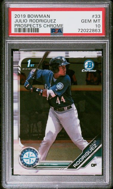 2019 BOWMAN PROSPECTS CHROME #33 JULIO RODRIGUEZ PROSPECTS 1st PSA 10