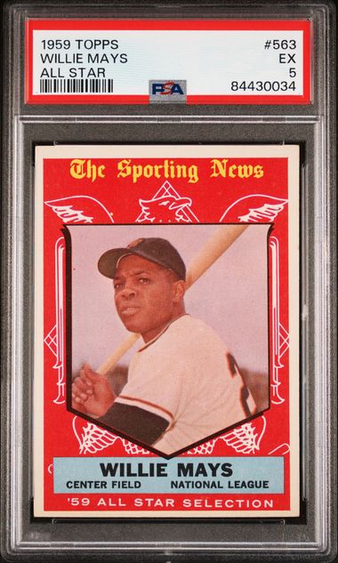 1959 TOPPS #563 WILLIE MAYS ALL STAR PSA 5