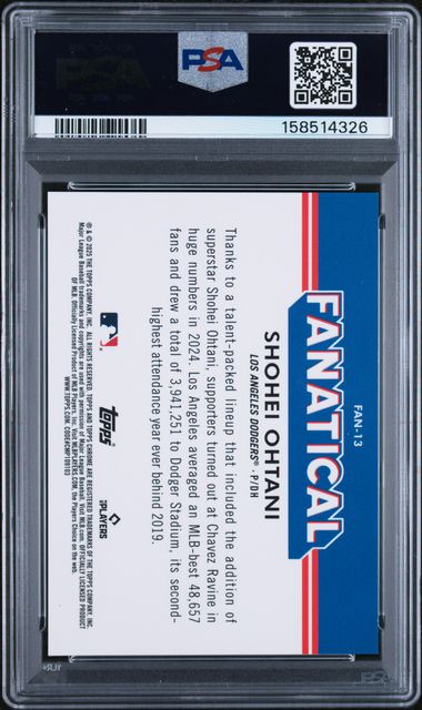 2025 TOPPS CHROME FANATICAL #FAN13 SHOHEI OHTANI PSA 10