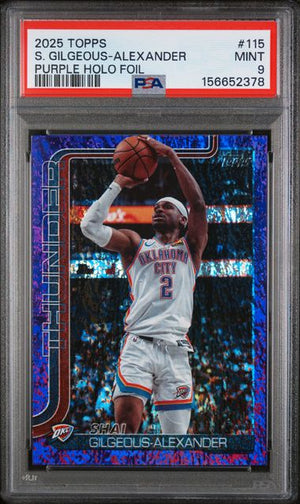 2025 TOPPS #115 S. GILGEOUS-ALEXANDER PURPLE HOLO FOIL /250 PSA 9