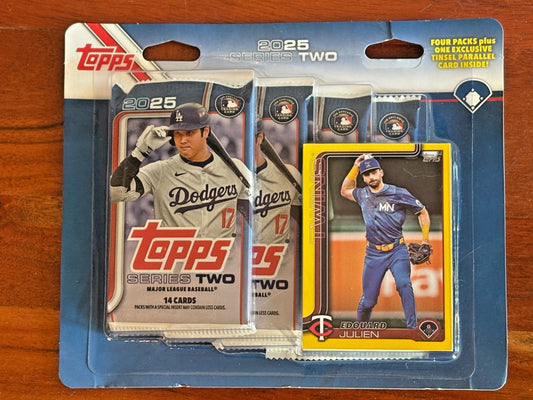 2025 Topps Baseball Series 2 Blister 4 Packs W/ Yellow Parallel