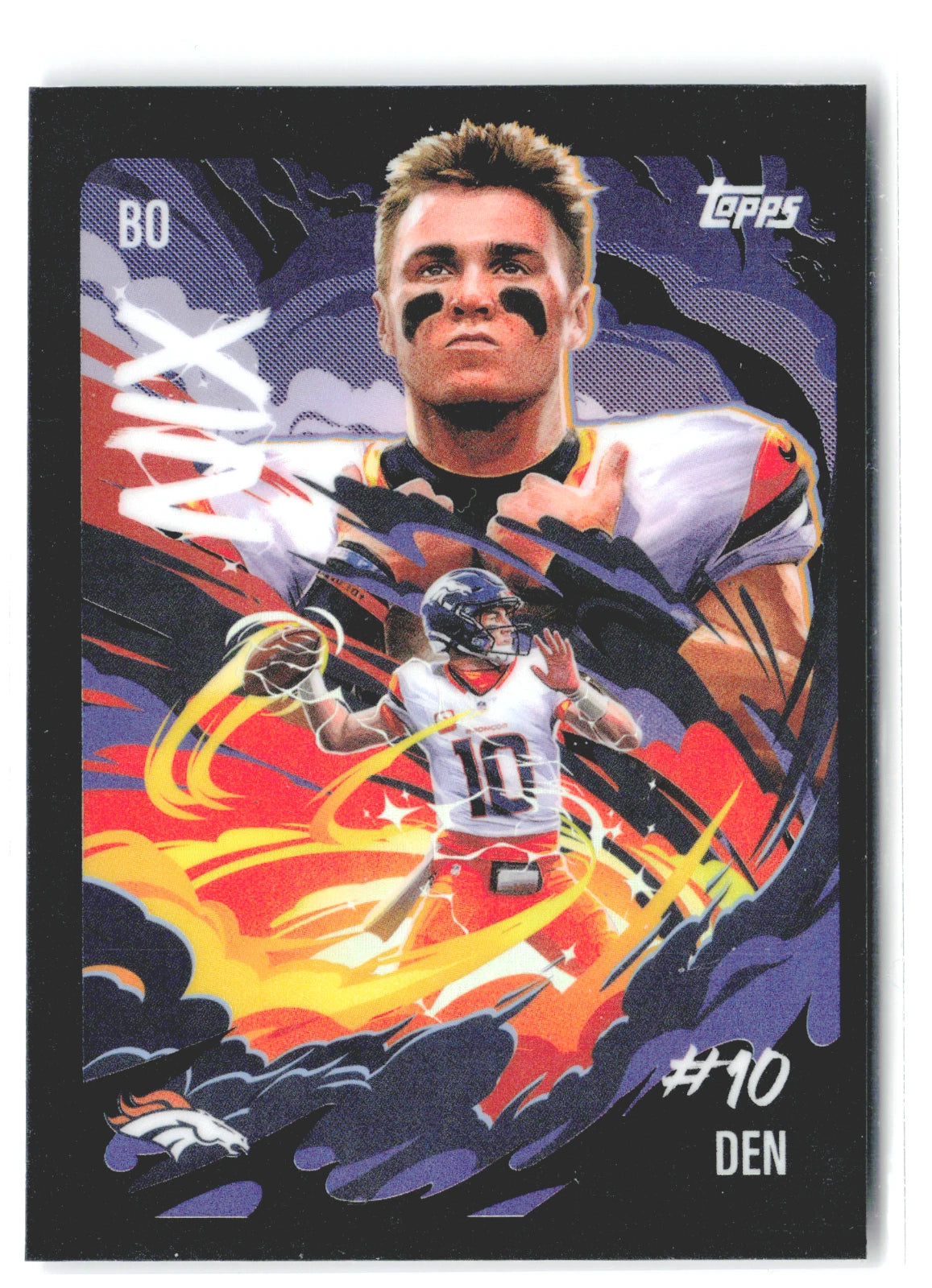 2025 Topps Chrome, Bo Nix Ultraviolet #UV-9 SSP Case Hit, Denver Broncos