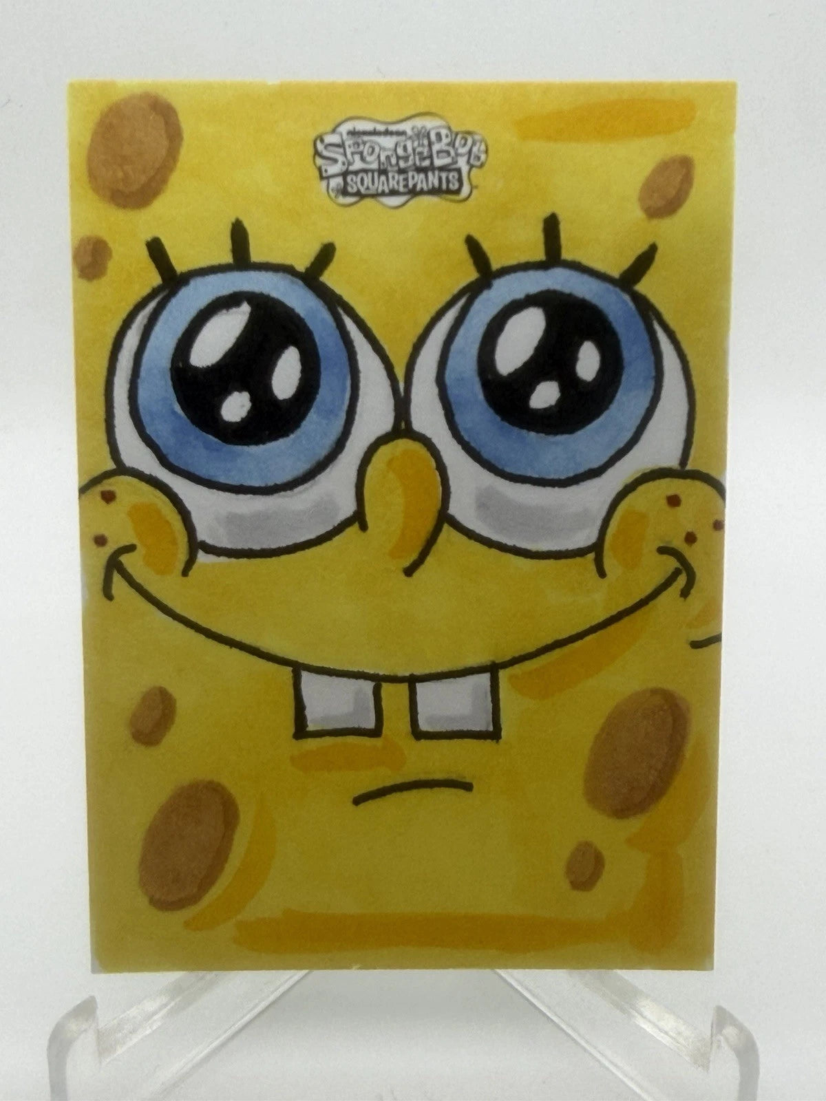 SpongeBob #1/1 Hand Drawn Autographed Sean Mathews Sketch Card Topps Chrome 2025