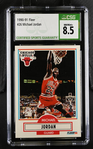 1990-91 Fleer Michael Jordan #26 Chicago Bulls CSG 8.5