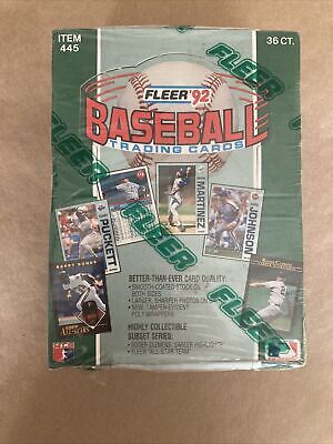 1992 Fleer Baseball Collectible Trading Cards Factory Sealed Box 36 count