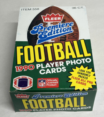 1990 Fleer Football Premier Edition Wax Box 36 Packs Sealed New NFL