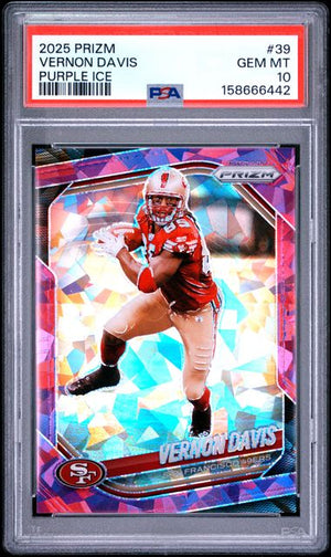 2025 PANINI PRIZM #39 VERNON DAVIS PURPLE ICE /225 PSA 10