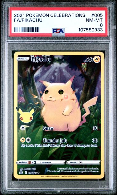 2021 POKEMON CELEBRATIONS PIKACHU 005/025 PSA 8