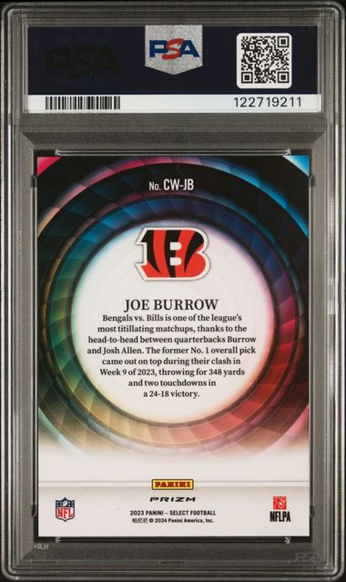 2023 PANINI SELECT COLOR WHEEL #CWJB JOE BURROW PSA 9