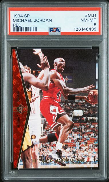 1994 SP #MJ1 MICHAEL JORDAN RED PSA 8