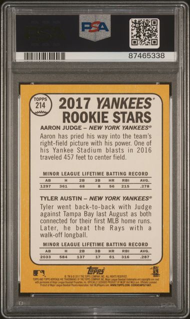 2017 Topps Heritage Aaron Judge Rookie Stars #214 PSA 10
