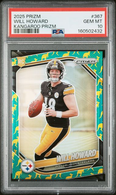 2025 PANINI PRIZM #367 WILL HOWARD KANGAROO PRIZM ROOKIE /61 PSA 10