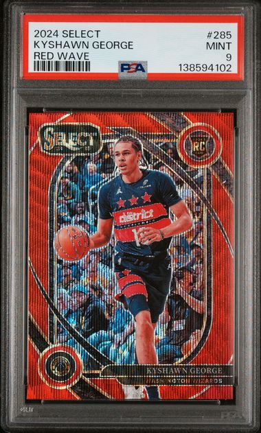 2024 PANINI SELECT #285 KYSHAWN GEORGE RED WAVE PSA 9