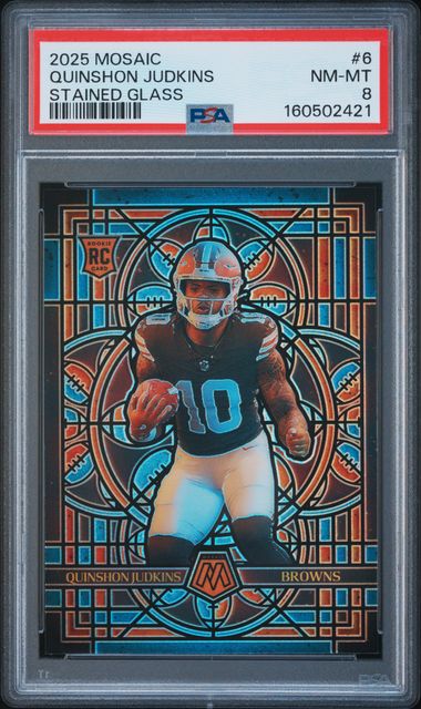 2025 PANINI MOSAIC STAINED GLASS #6 QUINSHON JUDKINS PSA 8
