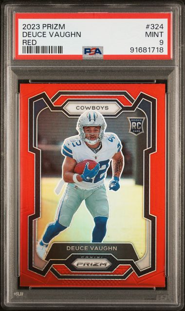 2023 PANINI PRIZM #324 DEUCE VAUGHN RED PRIZM ROOKIE PSA 9
