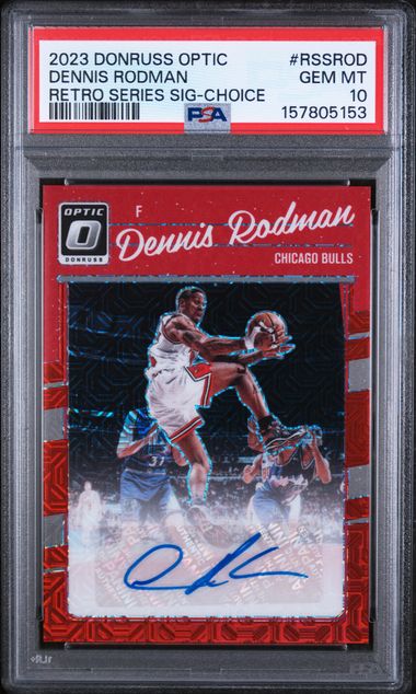 2023 PANINI DONRUSS OPTIC RETRO SERIES SIGNATURES DENNIS RODMAN AUTO PSA 10