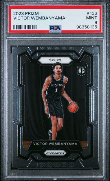 2023 PANINI PRIZM #136 VICTOR WEMBANYAMA ROOKIE PSA 9