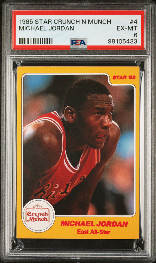 1985 Star Crunch N Munch Basketball #4 Michael Jordan RC Rookie HOF PSA 6