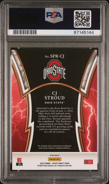 2023 Panini Select Sparks C.J. Stroud Silver Prizm PSA 9