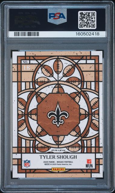 2025 PANINI MOSAIC STAINED GLASS #18 TYLER SHOUGH PSA 9