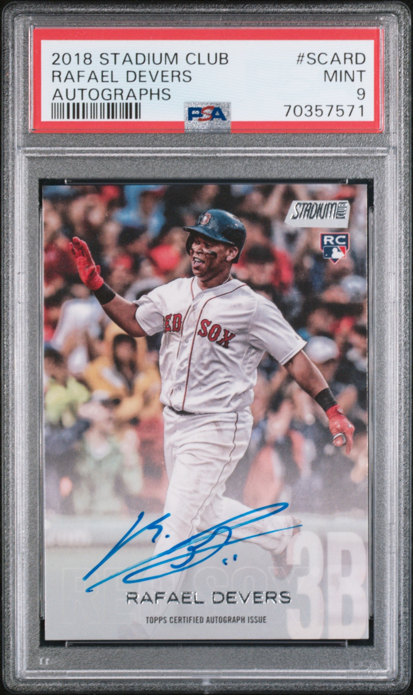 2018 Stadium Club Rafael Devers Rookie Auto PSA 9
