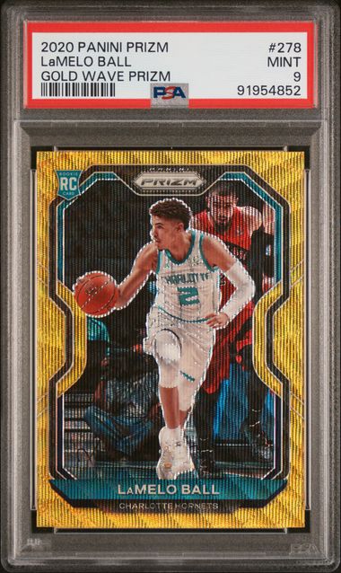 2020 Panini Prizm LaMelo Ball Gold Wave Prizm Rookie PSA 9