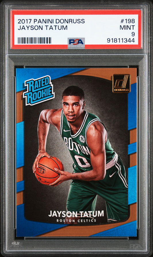 2017 Panini Donruss Rated Rookie Jayson Tatum #198 PSA 9