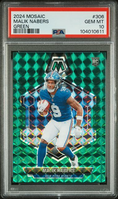 2024 PANINI MOSAIC GREEN #306 MALIK NABERS PSA 10