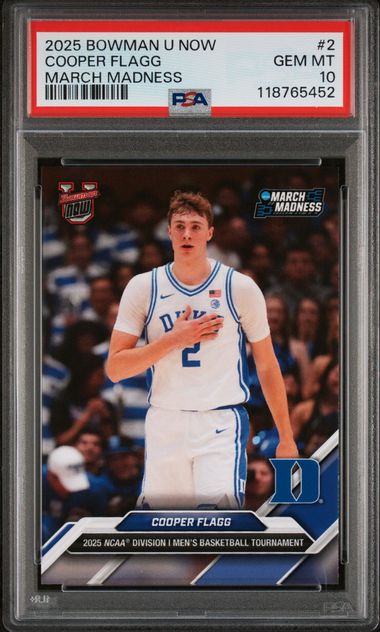 2025 BOWMAN U NOW MARCH MADNESS #2 COOPER FLAGG PSA 10
