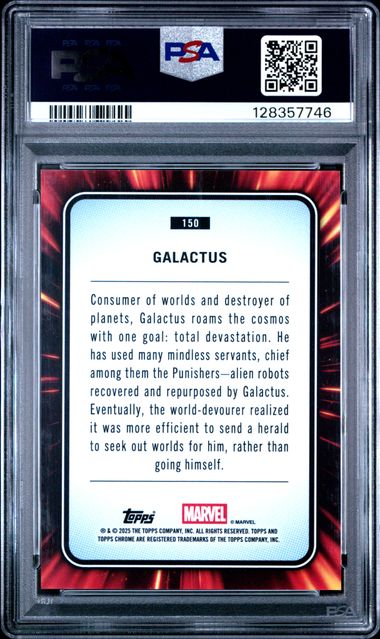 2025 TOPPS CHROME MARVEL #150 GALACTUS HULK GREEN LAZER /99 PSA 9