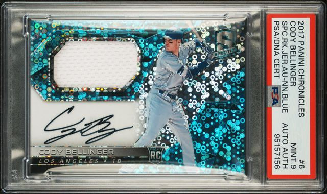2017 Panini Spectra Cody Bellinger RC Rookie Jersey Auto /99 PSA 9
