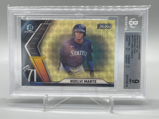 2022 Bowman Chrome Scouts Top 100 Superfractor Noelvi Marte #btp71 Bgs 9