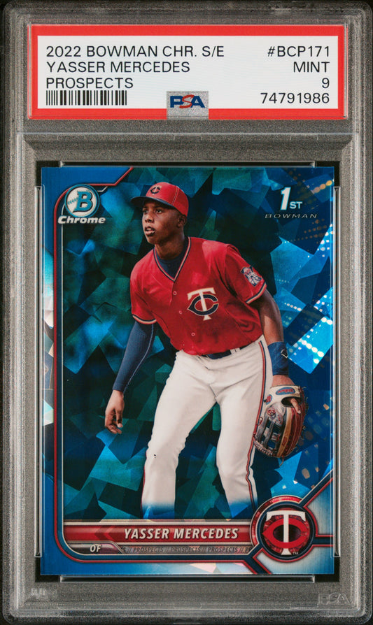 2022 Bowman Chrome Sapphire Edition Prospects Yasser Mercedes # Psa 9