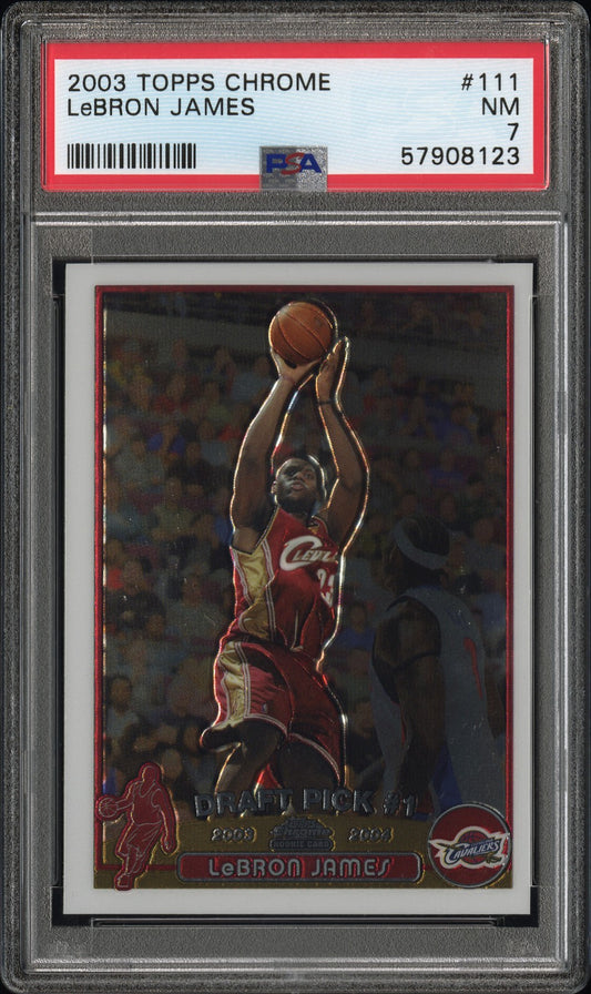 2003 Topps Chrome Lebron James #111 Rookie Psa 7